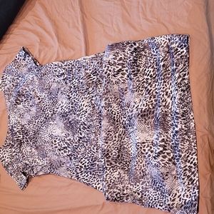 Reptile print mid length dress